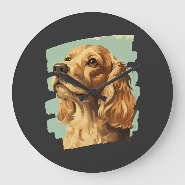 Relógio Grande Cocker Spaniel (Frente)
