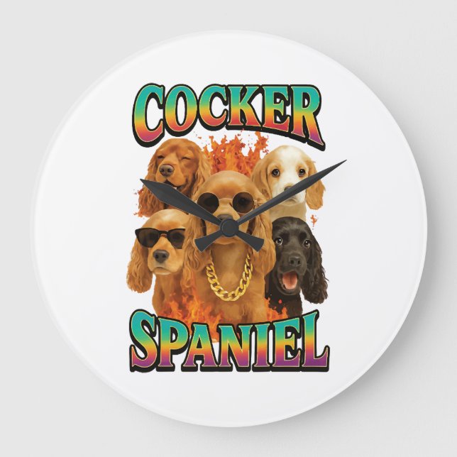 Relógio Grande Cocker Spaniel  (Frente)
