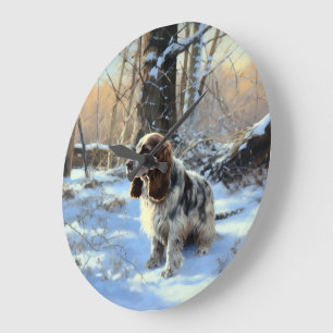 Relógio Grande Cocker Spaniel Deixe Nevar Natal