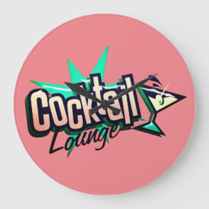 Relógio Grande Cocktail lounge martini retro vintage