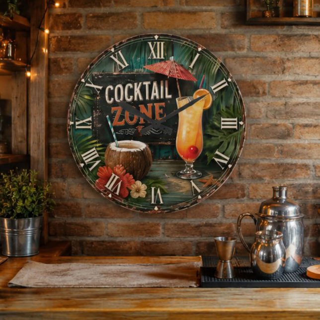 Relógio Grande Cocktail Zone Tropical (Criador carregado)
