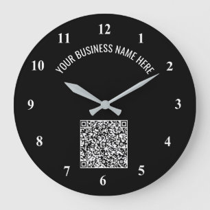 Relógio Grande Código QR e Texto Personalizado Personalizado Pers