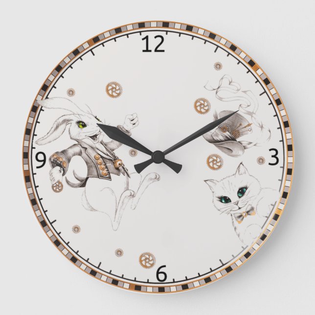 Relógio Grande Coelho da terra maravilhosa (Frente)