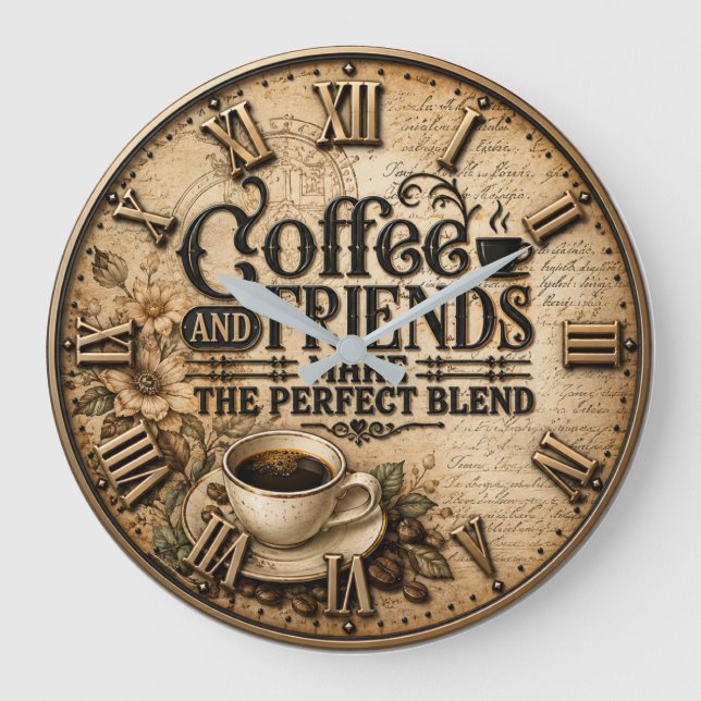 Relógio Grande Coffee and Friends  (Frente)