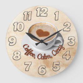 Relógio Grande Coffee, Calm, Cozy Wall Clock Design