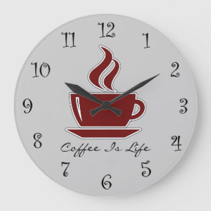 Relógio Grande Coffee Kitchen Wall Clocks