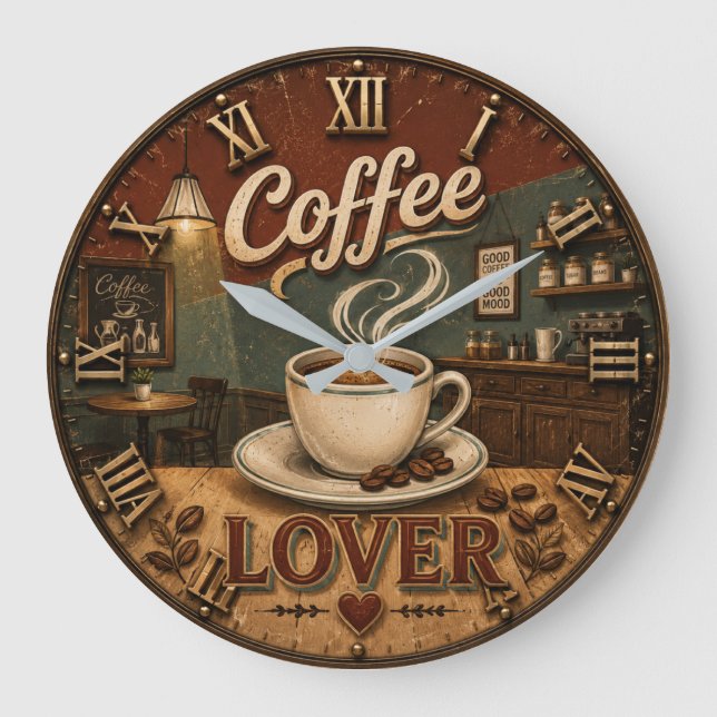 Relógio Grande Coffee Lover (Frente)