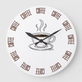 Relógio Grande Coffee Lover Minimal Wall Clock – Modern