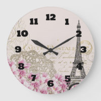 Colagem da torre Eiffel do vintage com Wildflowers