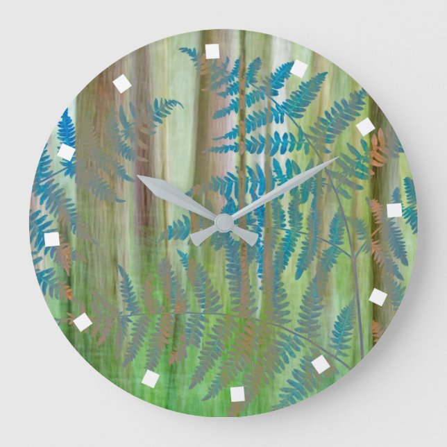 Relógio Grande Colagem de Bracken Ferns e Floresta| Seabeck, WA (Frente)