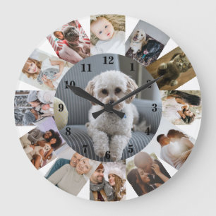 Relógio Grande Colagem de Fotos 13 Personalizada