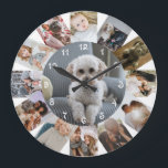 Relógio Grande Colagem de Fotos 13 Personalizada<br><div class="desc">Colagem de fotos 13 relógio personalizado de Modelo na parede ...  simplesmente adicione suas próprias fotografias a este relógio de excelente na parede ...  fácil de personalizar ...  relógio personalizável de modelo de foto do Ricaso - ideias-presentes perfeitas</div>