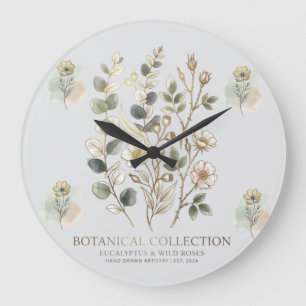 Relógio Grande Coleção Botânica Ethereal Gold & Sage