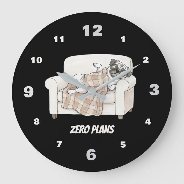 Relógio Grande Coleção Cozy Paws Preta (Frente)