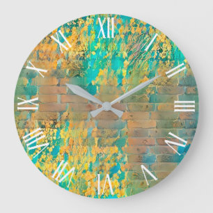 Relógio Grande Coleção de Arte Sunny Morning Dourada