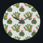 Relógio Grande Coleção Llamarama| Padrão de Cactus Cute<br><div class="desc">Aproveite este novo e criativo padrão de cactos bonitinho em um produto ou peça para aprimorar e agregar ao mundo ao seu redor.Artista: Victoria Borges</div>