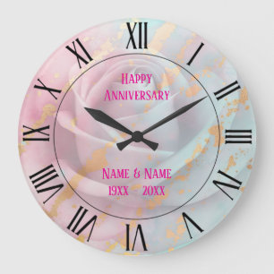 Relógio Grande Coleção Luxo Rosa Bege Tendência Soft Mint Dourado