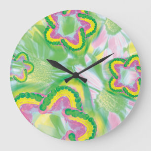 Relógio Grande Colored Teeth Model Flower Dentist Wall Clock