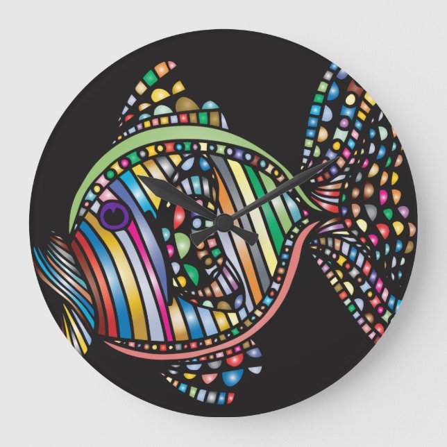 Relógio Grande Colorful Fish Wall Clock (Frente)