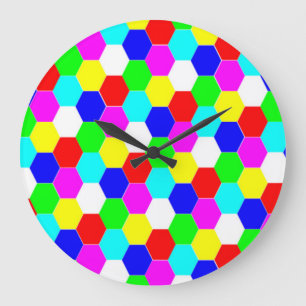 RELÓGIO GRANDE COLORFUL HEXAGONS