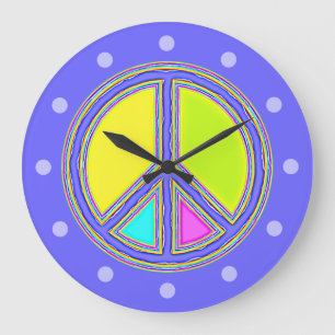 Relógio Grande Com Cores Preenchidas Sinal de PAZ 1