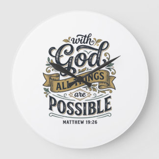 Relógio Grande Com Deus Todas as Coisas São Possíveis Vintage Cri