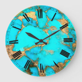 relógio grande com foto de pedra turquesa