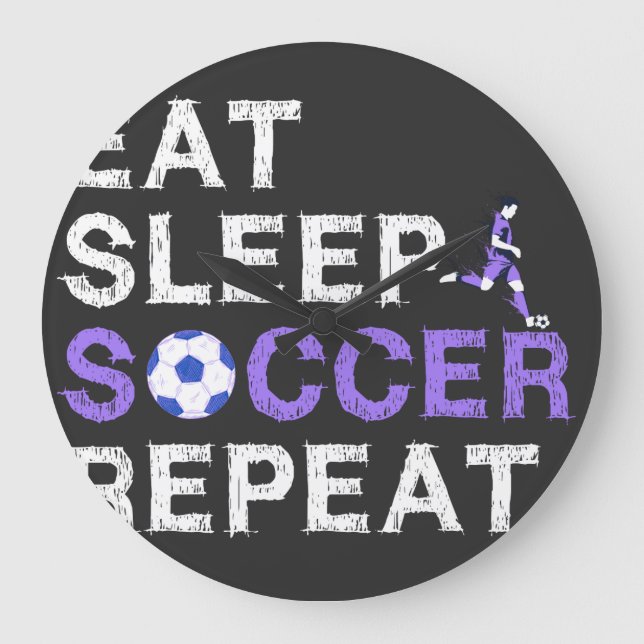 Relógio Grande Comer+Dormir+Futebol+Repetir (Frente)