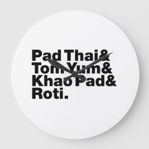 Relógio Grande Comida da Rua Tailandesa