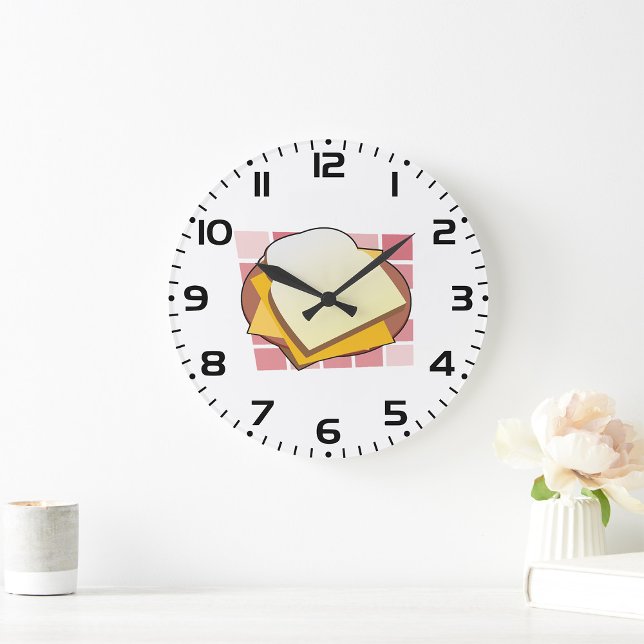 Relógio Grande Comida divertida de sanduíche de queijo delicioso (Criador carregado)