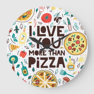 Relógio Grande Comida italiana, pizzas adoráveis.