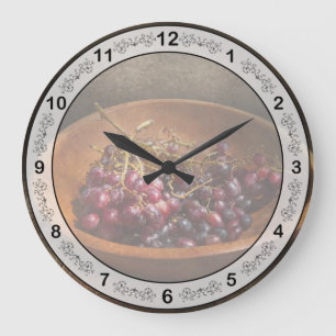 Relógio Grande Comida - Uvas - Uma tigela de uvas