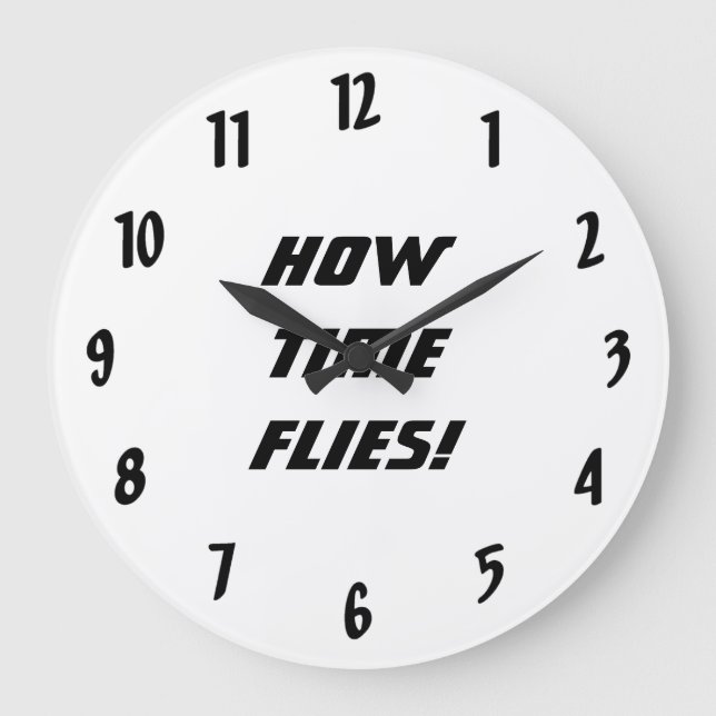 Relógio Grande Como o tempo voa, preto e branco (Frente)
