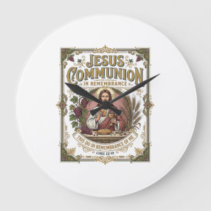 Relógio Grande Comunhão de Jesus Comunhão de Jesus Fé Cristã Vi