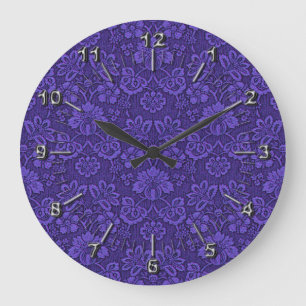 Relógio Grande Condecoração com roxo floral