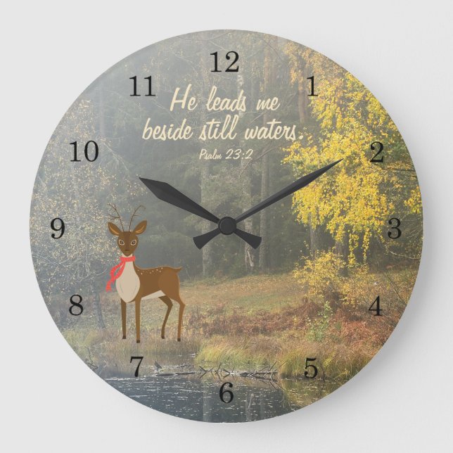 Relógio Grande Conduz-me ao lado das águas imóveis, cervos pela (Frente)