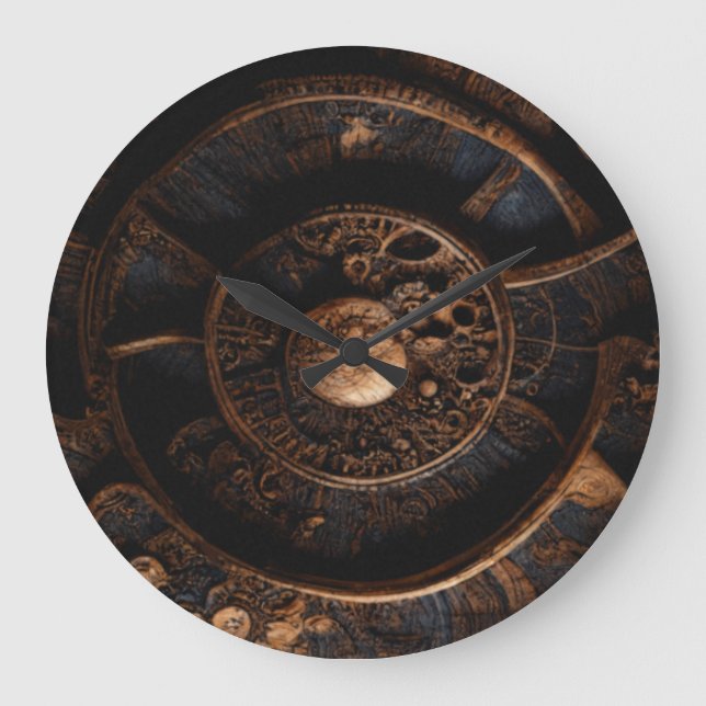 Relógio Grande Conhecimento antigo da madeira: (Frente)