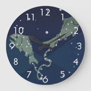 Relógio Grande Constelação de Peixes Peixes Zodíaco Astrologia Vi