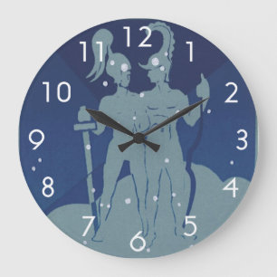 Relógio Grande Constelação Gêmeos Vintage Zodíaco Astrologia