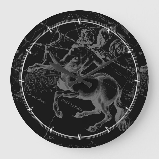 Relógio Grande Constelação Hevelius elegante Engaving do (Frente)