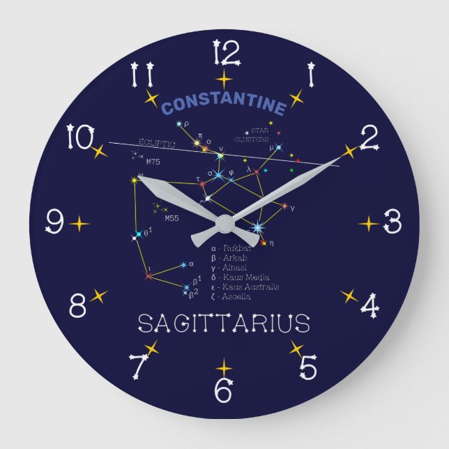 Relógio Grande Constelação Zodiac Sagittarius (Frente)