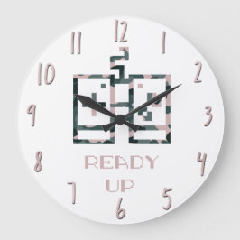 Relógio Grande Controle de Jogo Camuflado Rosa Pronto Gamer