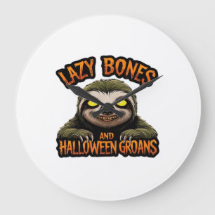 Relógio Grande Cópia de Lazy Bones e Gemidos de Halloween - Sujo