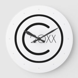 Relógio Grande Copyright Moderno Tipográfico