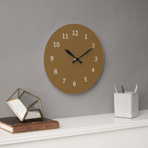 Relógio Grande Cor Bronze Sólida Cor Design Minimalista Simples 