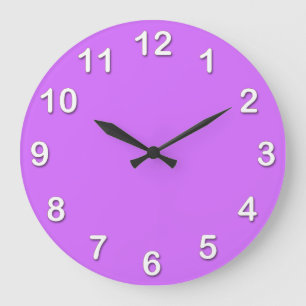 Relógio Grande Cor sólida: Roxo lilás