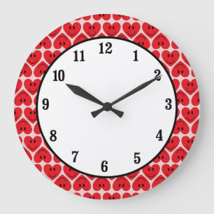 Relógio Grande Coração de Rosto Feliz