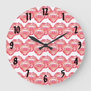 Relógio Grande Corações esfarrapados multiplicados sobre o bran