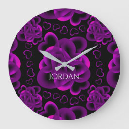 Relógio Grande Corações Inteiro Padrão