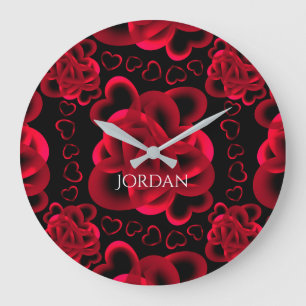 Relógio Grande Corações Inteiro Padrão